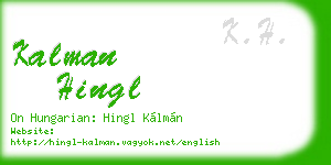kalman hingl business card