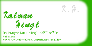 kalman hingl business card
